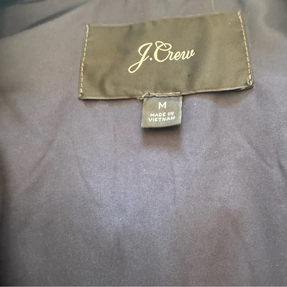 J. Crew Navy Quilted Vest with Gold Hardware